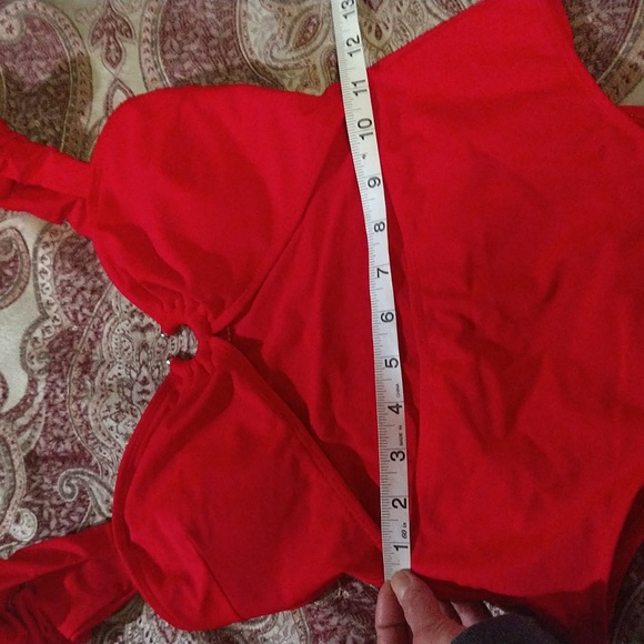 Size S NWOT red one piece cutout swimsuit - Picture 6 of 15